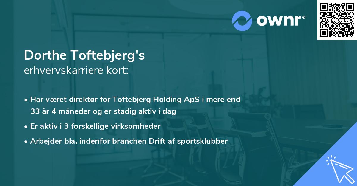 Dorthe Toftebjerg's erhvervskarriere kort
