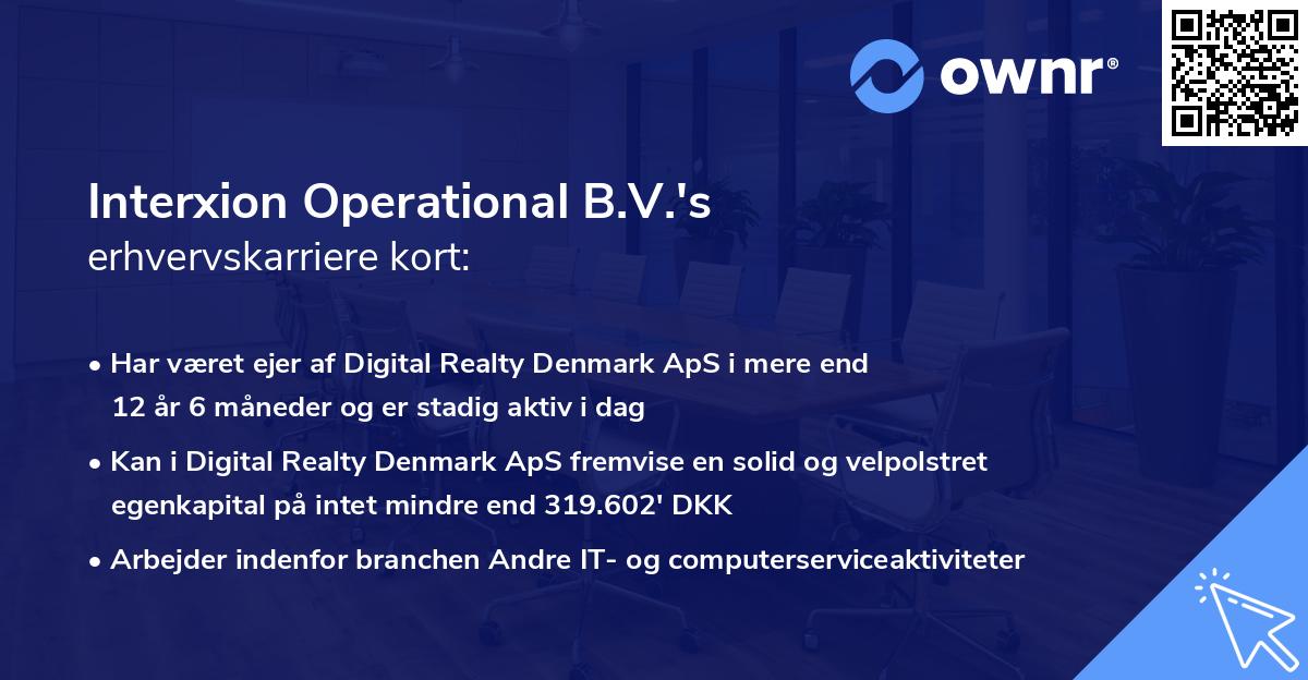 Interxion Operational B.V.'s erhvervskarriere kort