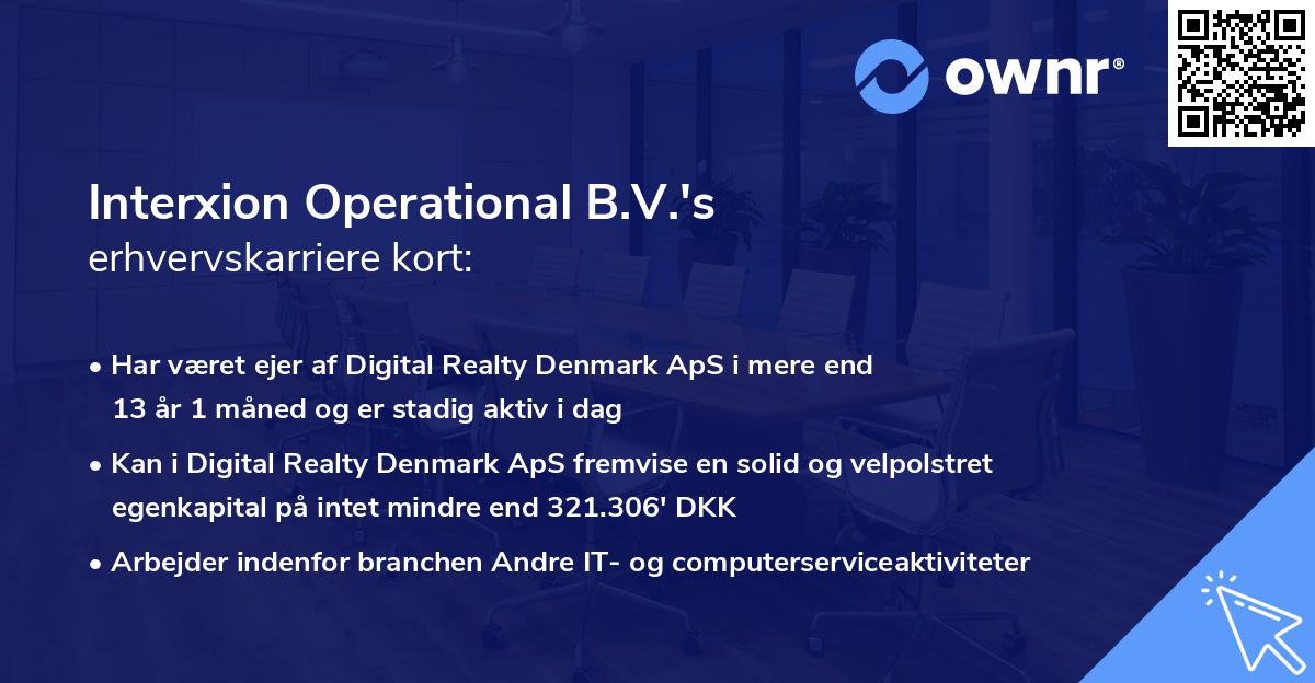 Interxion Operational B.V.'s erhvervskarriere kort