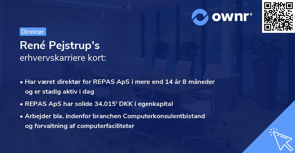 René Pejstrup's erhvervskarriere kort