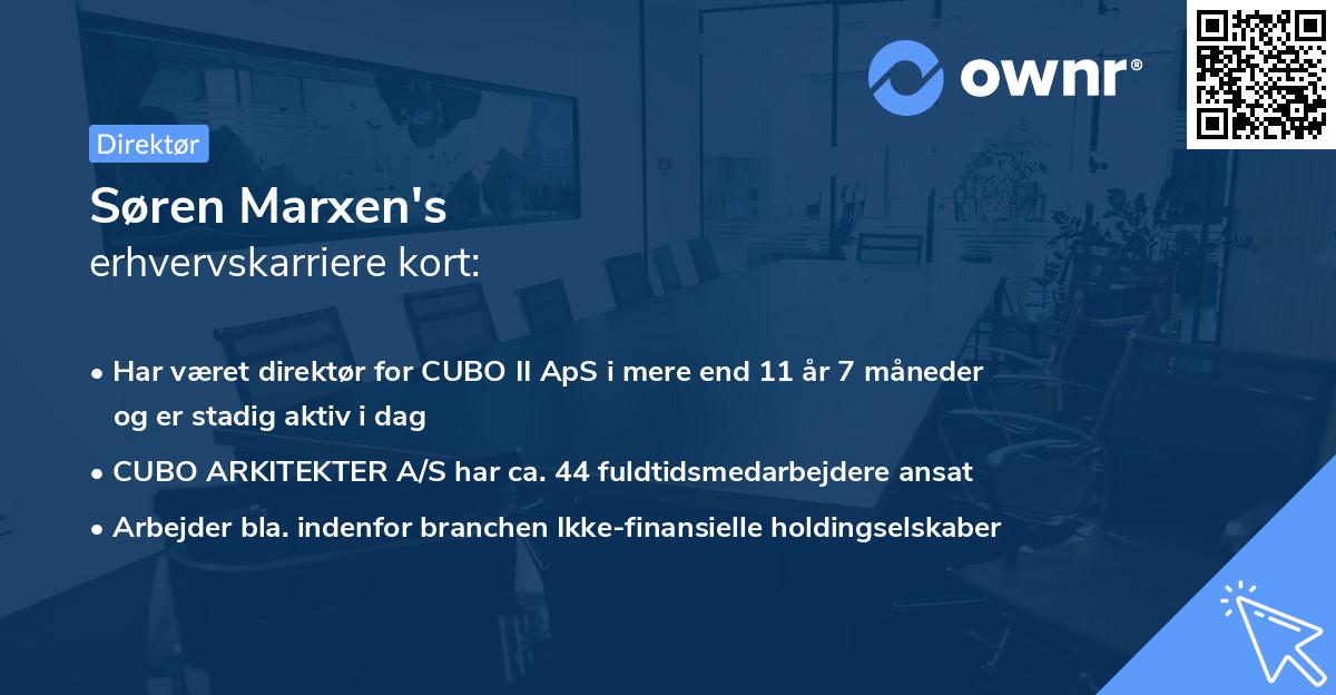 Søren Marxen's erhvervskarriere kort
