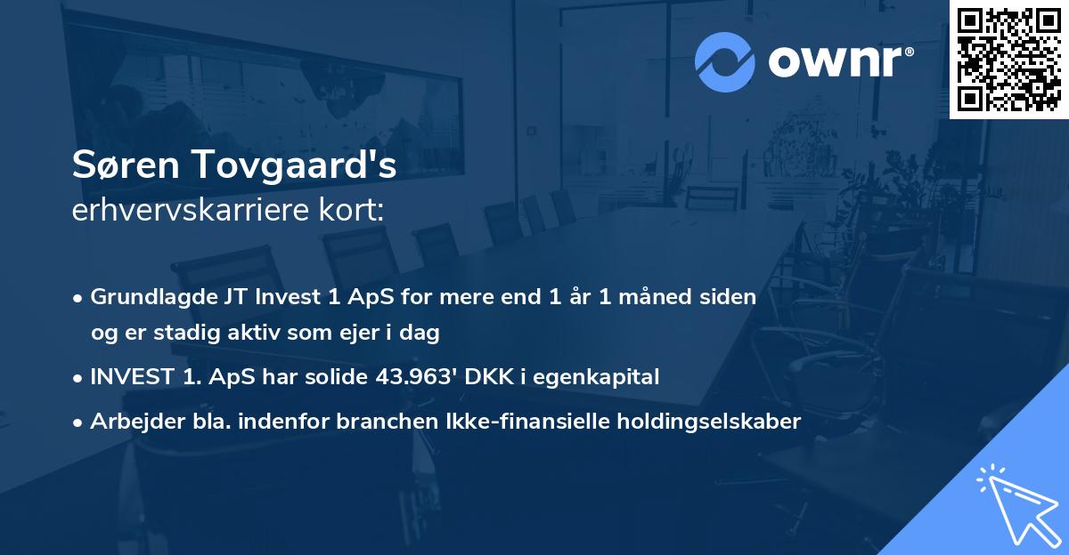 Søren Tovgaard's erhvervskarriere kort