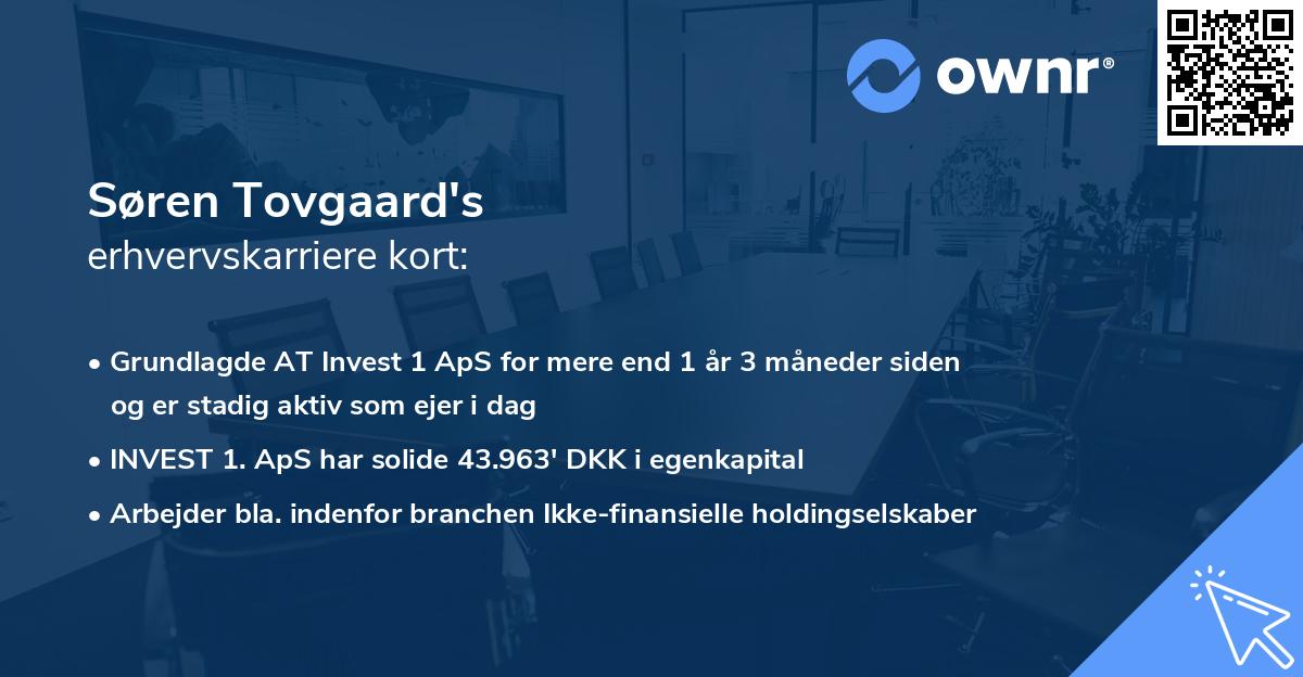 Søren Tovgaard's erhvervskarriere kort