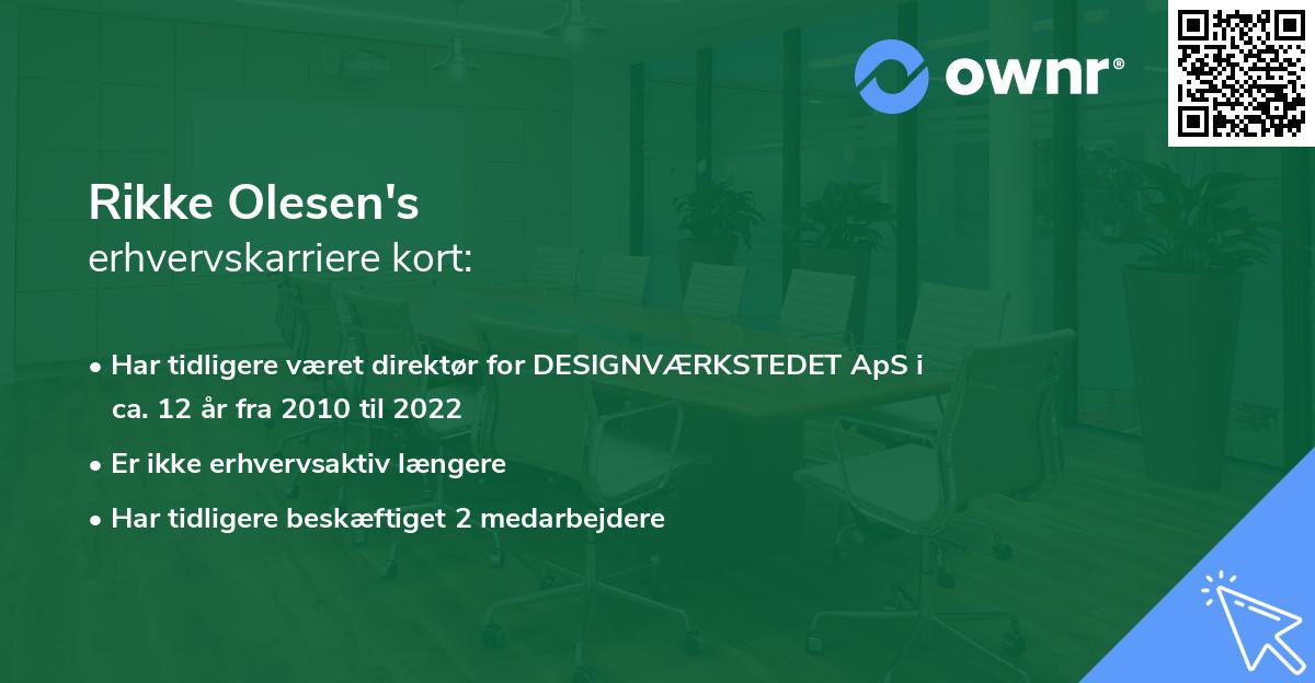 Rikke Olesen's erhvervskarriere kort