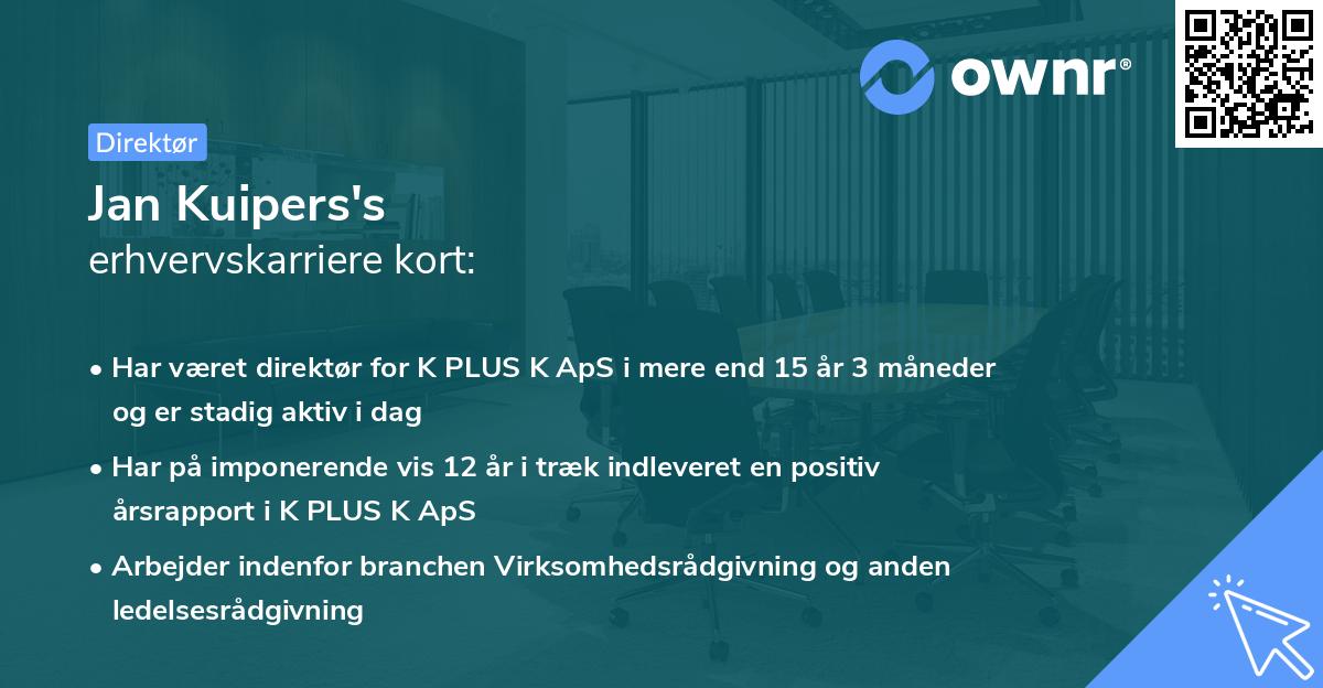 Jan Kuipers's erhvervskarriere kort