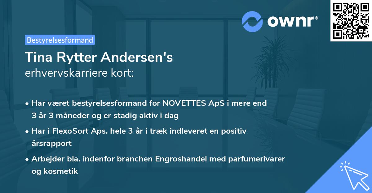 Tina Rytter Andersen's erhvervskarriere kort