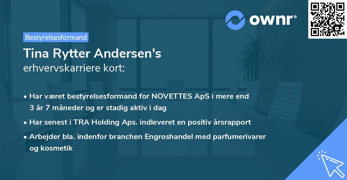 Tina Rytter Andersen's erhvervskarriere kort