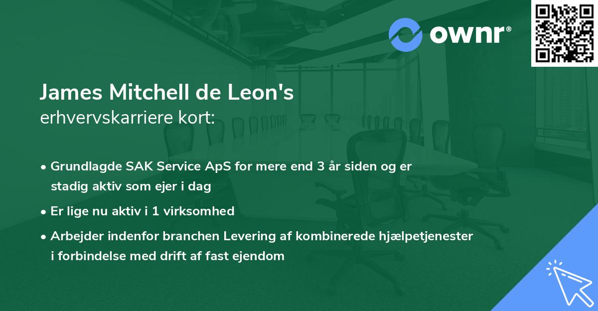 James Mitchell de Leon's erhvervskarriere kort