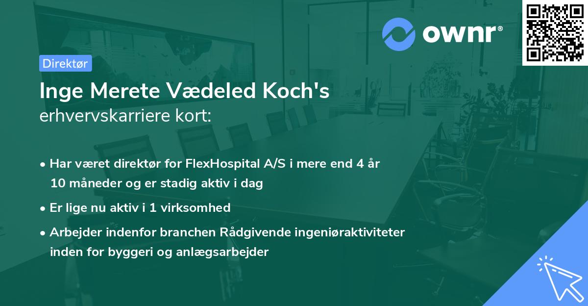 Inge Merete Vædeled Koch's erhvervskarriere kort