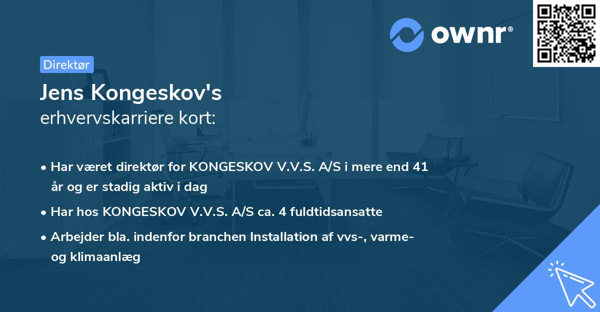 Jens Kongeskov's erhvervskarriere kort