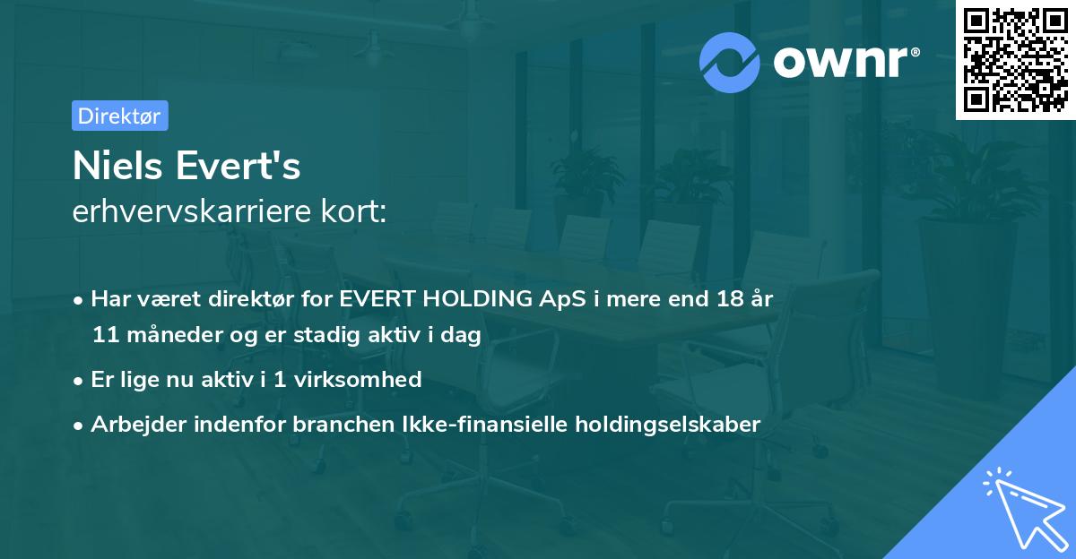 Niels Evert's erhvervskarriere kort
