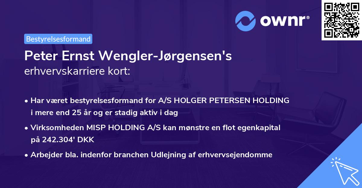Peter Ernst Wengler-Jørgensen's erhvervskarriere kort