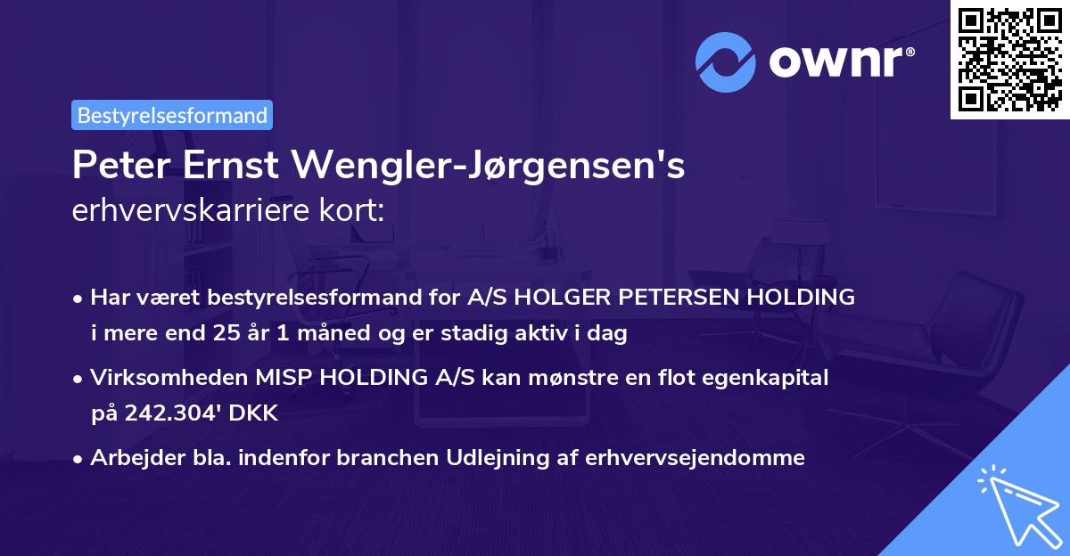 Peter Ernst Wengler-Jørgensen's erhvervskarriere kort