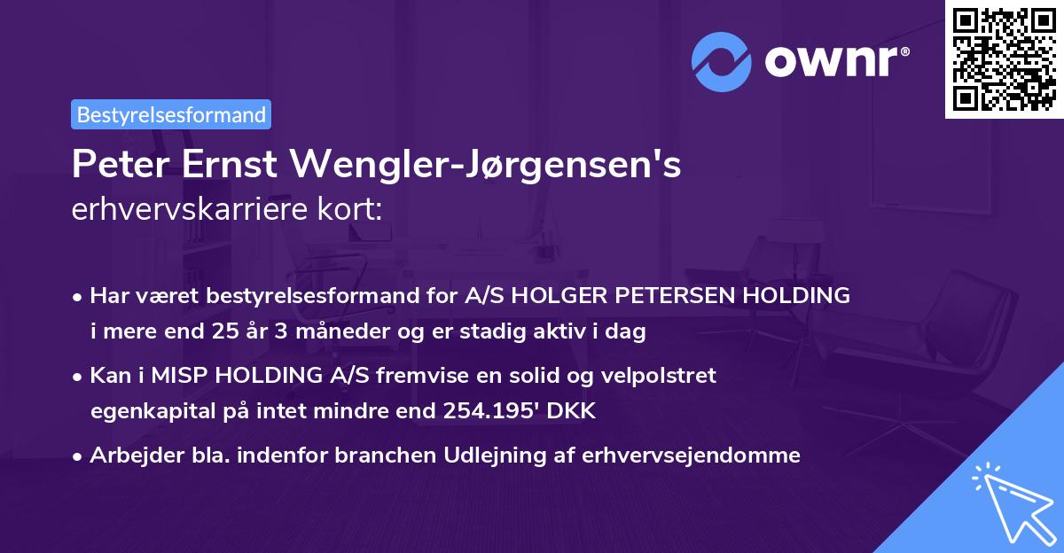Peter Ernst Wengler-Jørgensen's erhvervskarriere kort