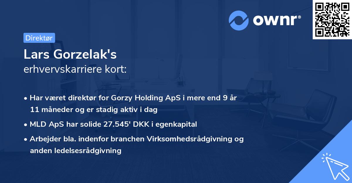 Lars Gorzelak's erhvervskarriere kort