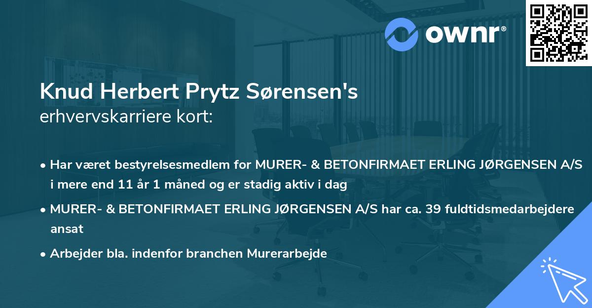 Knud Herbert Prytz Sørensen's erhvervskarriere kort