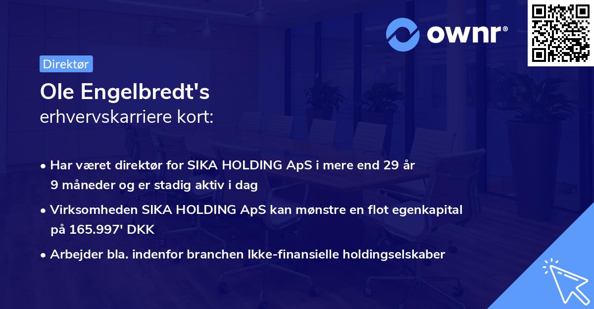 Ole Engelbredt's erhvervskarriere kort