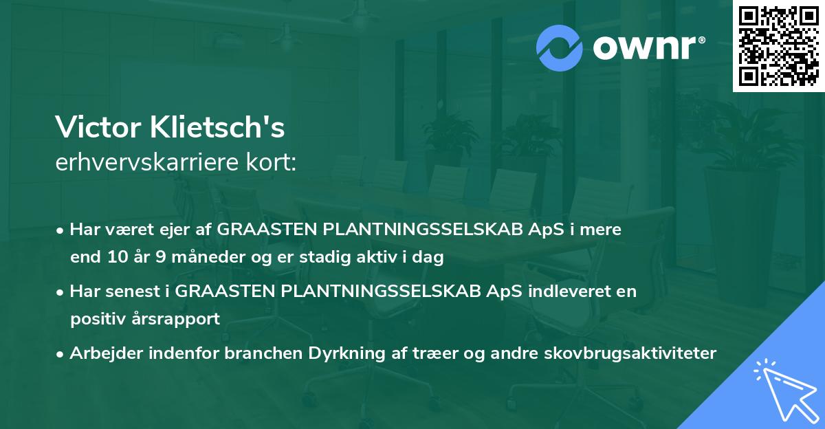 Victor Klietsch's erhvervskarriere kort
