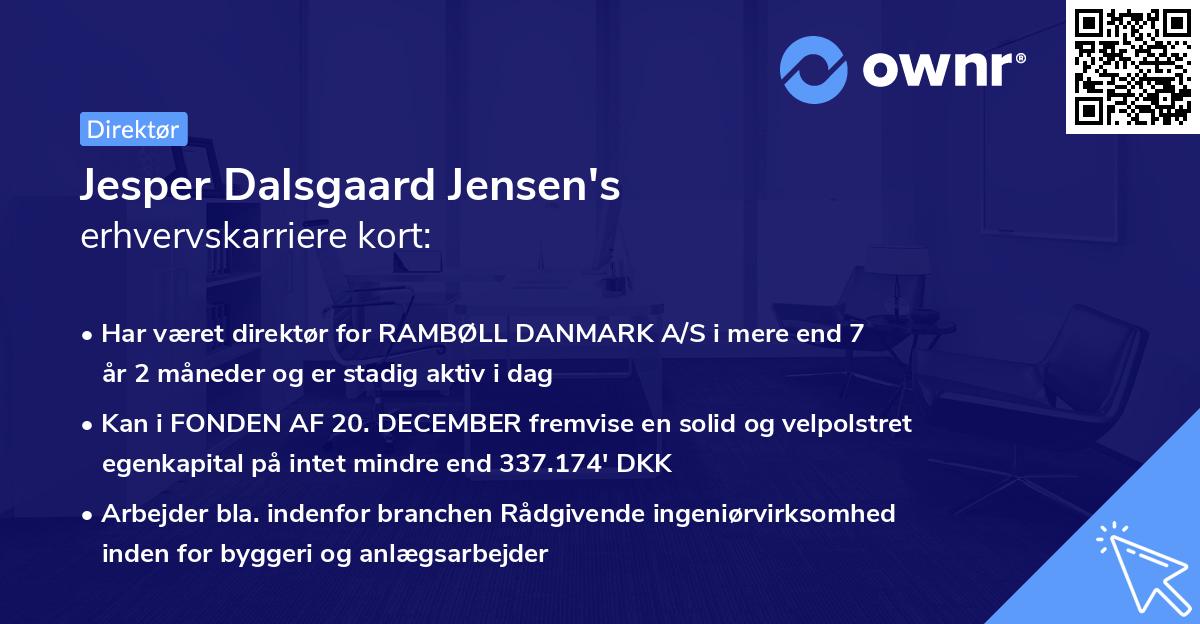 Jesper Dalsgaard Jensen's erhvervskarriere kort
