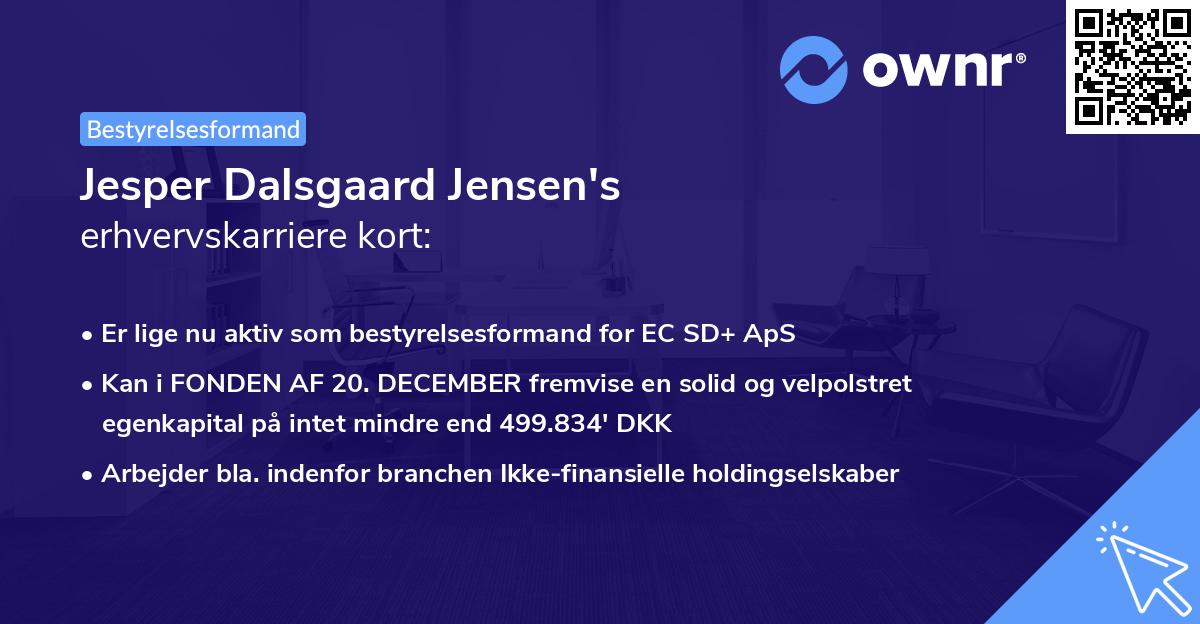 Jesper Dalsgaard Jensen's erhvervskarriere kort