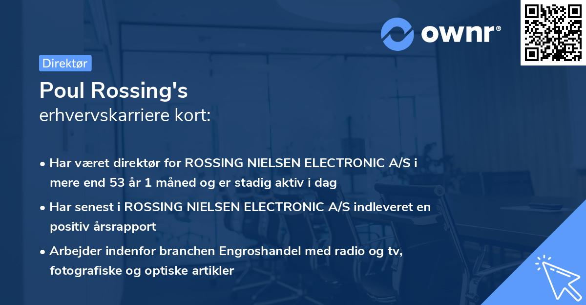 Poul Rossing's erhvervskarriere kort