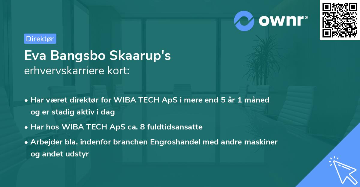 Eva Bangsbo Skaarup's erhvervskarriere kort