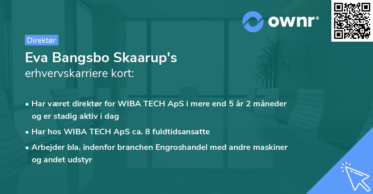 Eva Bangsbo Skaarup's erhvervskarriere kort