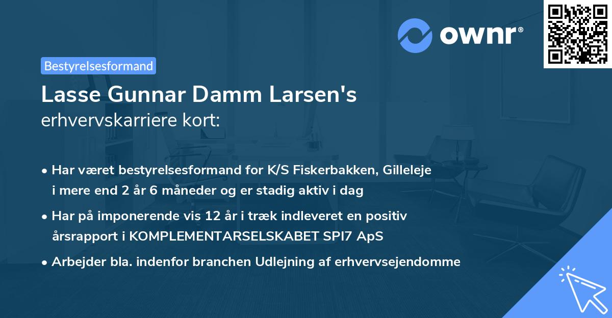 Lasse Gunnar Damm Larsen's erhvervskarriere kort