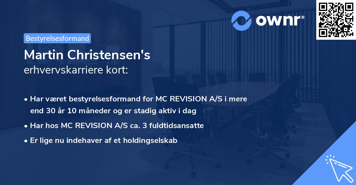 Martin Christensen's erhvervskarriere kort