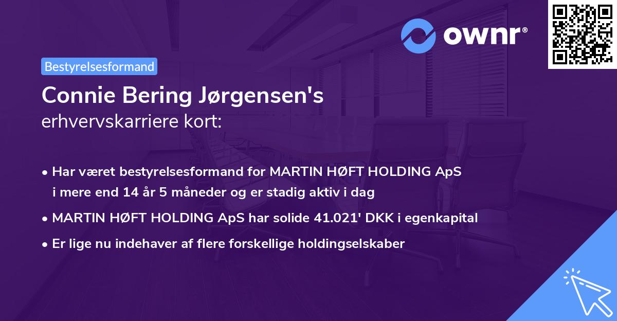 Connie Bering Jørgensen's erhvervskarriere kort