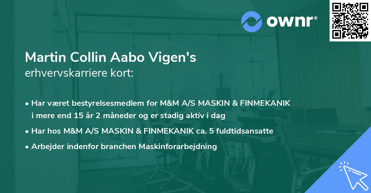 Martin Collin Aabo Vigen's erhvervskarriere kort
