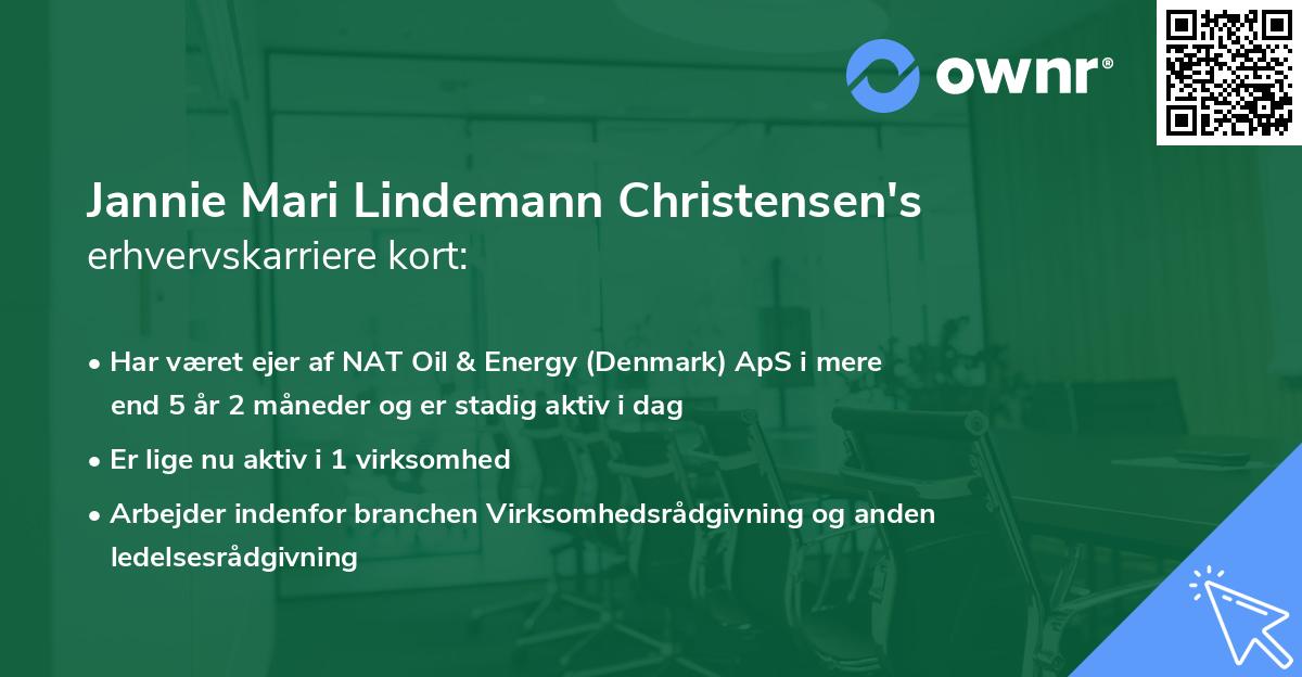 Jannie Mari Lindemann Christensen's erhvervskarriere kort