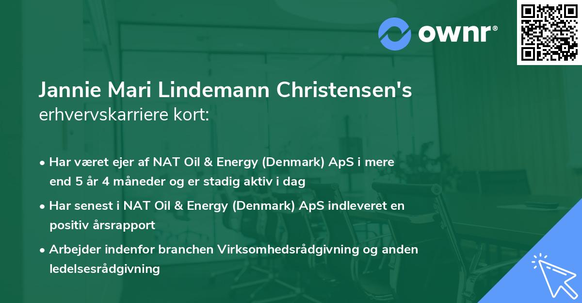 Jannie Mari Lindemann Christensen's erhvervskarriere kort
