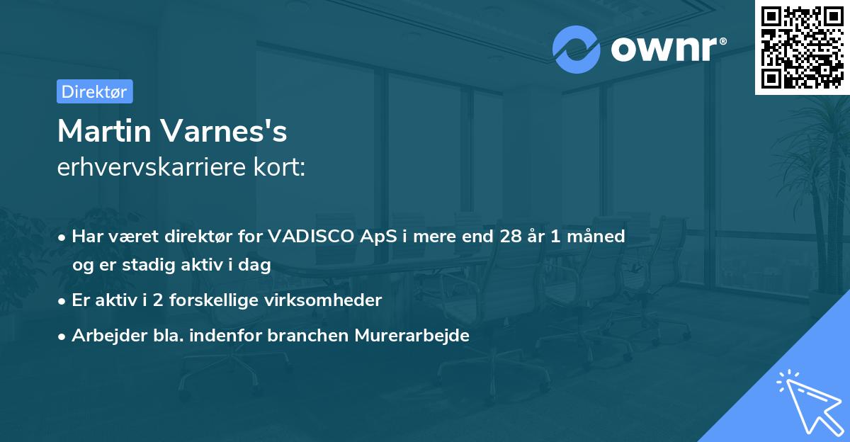 Martin Varnes's erhvervskarriere kort