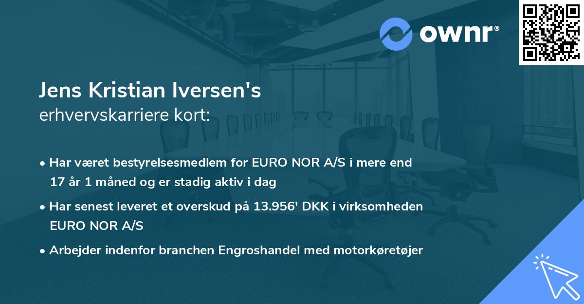 Jens Kristian Iversen's erhvervskarriere kort