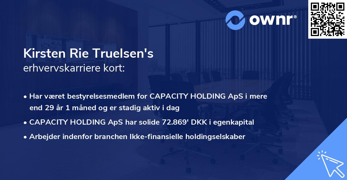 Kirsten Rie Truelsen's erhvervskarriere kort