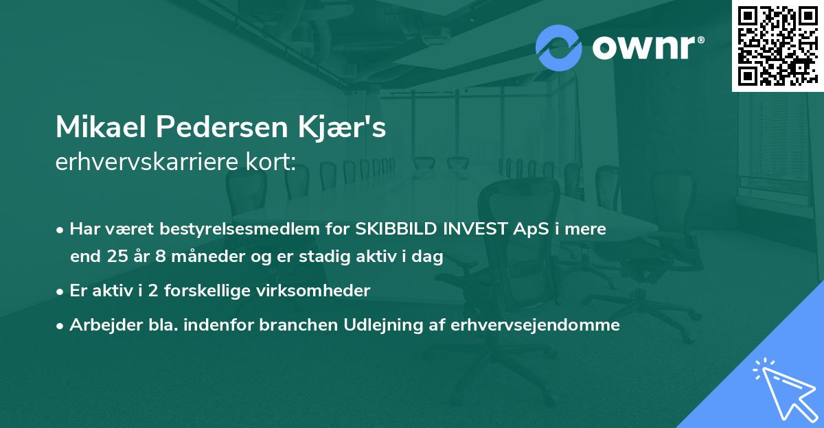 Mikael Pedersen Kjær's erhvervskarriere kort
