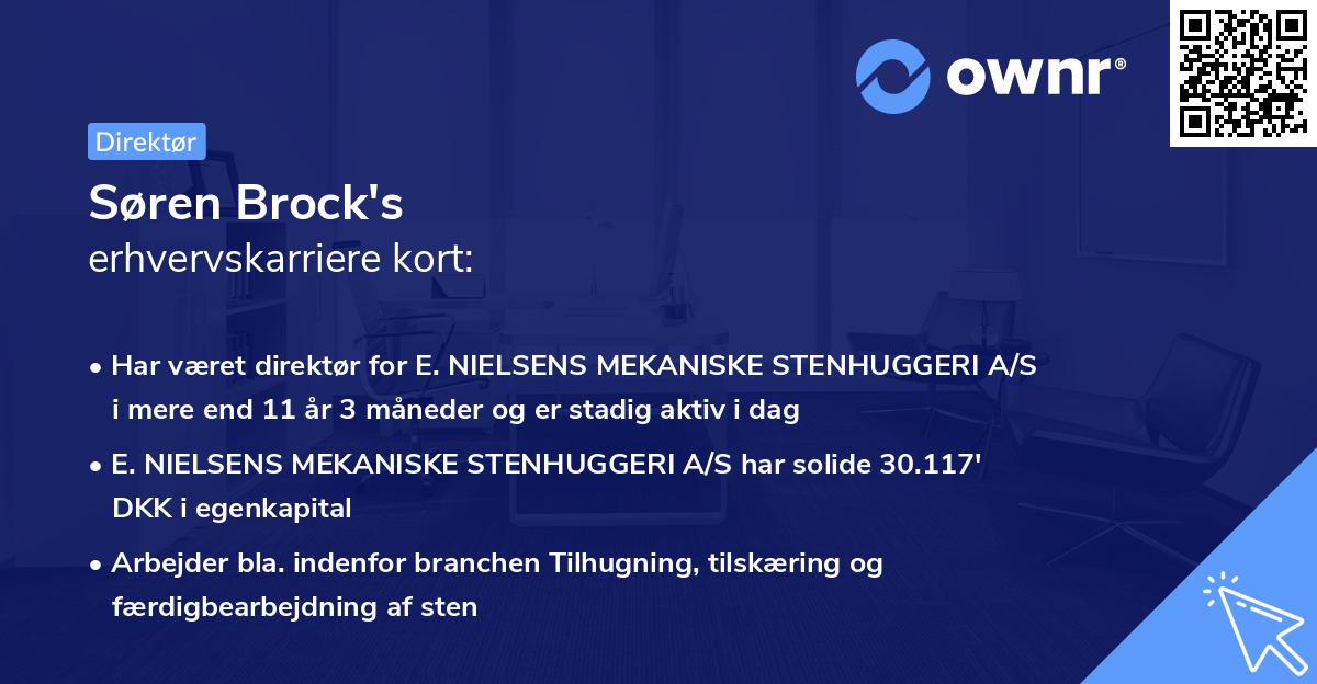 Søren Brock's erhvervskarriere kort