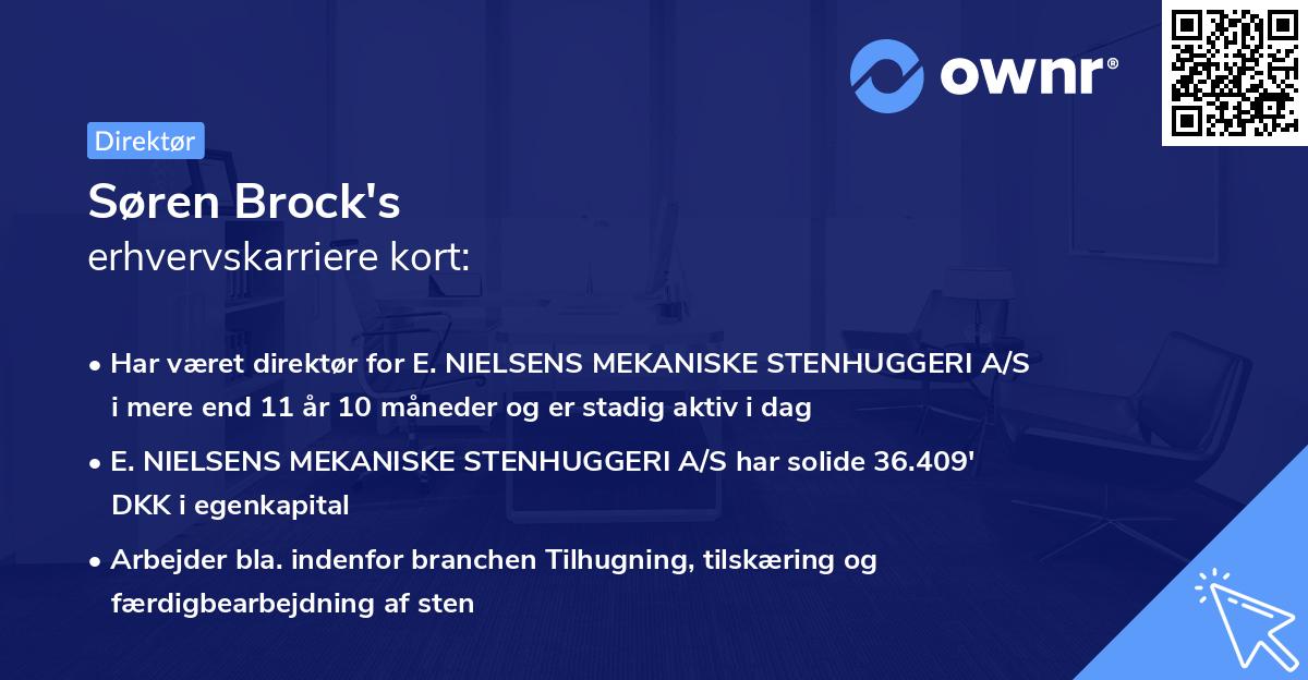 Søren Brock's erhvervskarriere kort