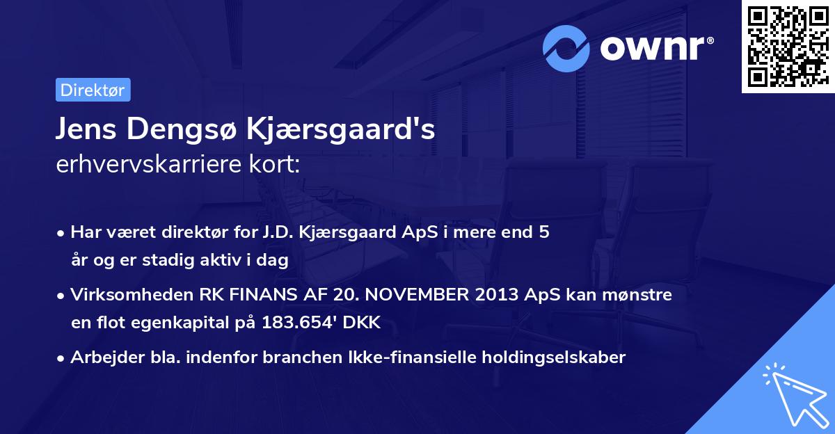 Jens Dengsø Kjærsgaard's erhvervskarriere kort