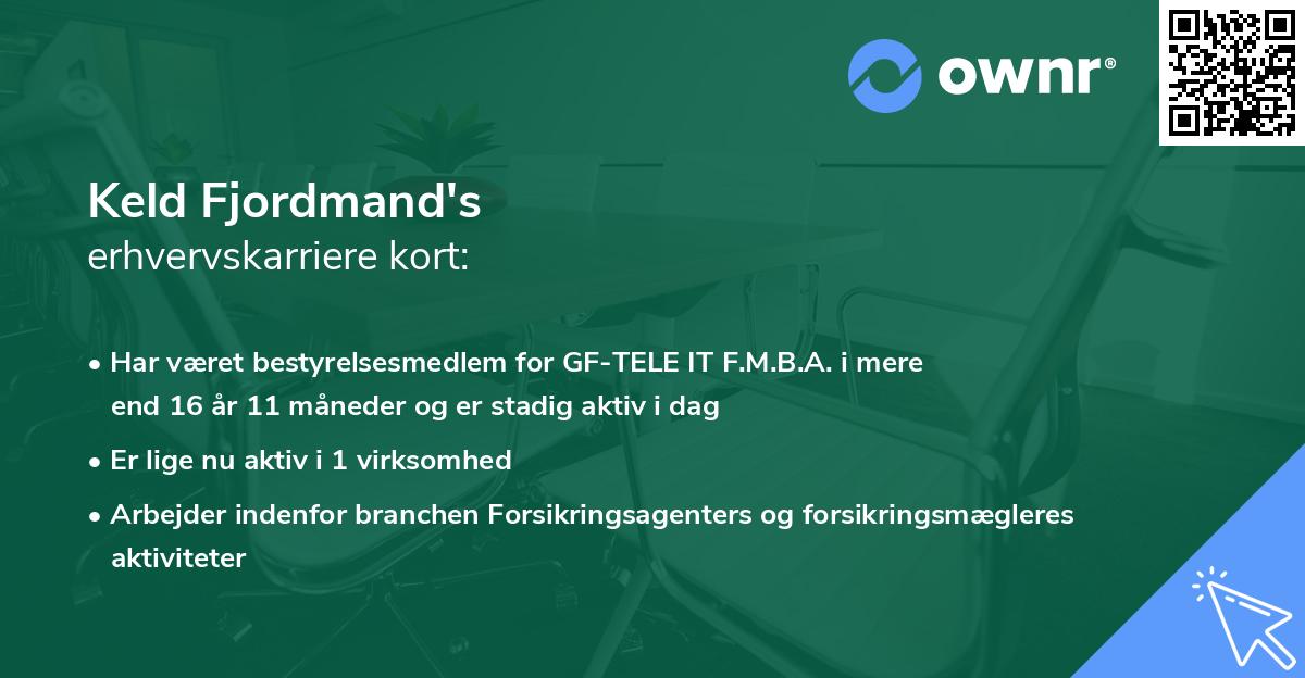 Keld Fjordmand's erhvervskarriere kort
