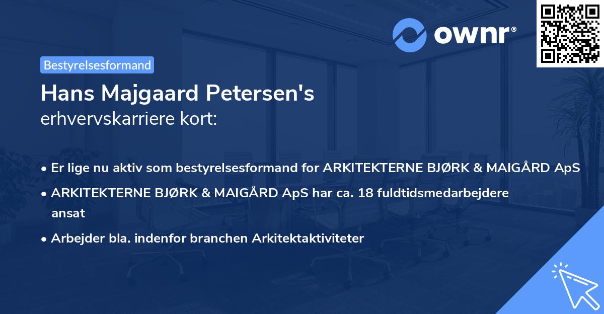 Hans Majgaard Petersen's erhvervskarriere kort