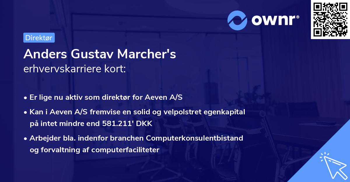 Anders Gustav Marcher's erhvervskarriere kort