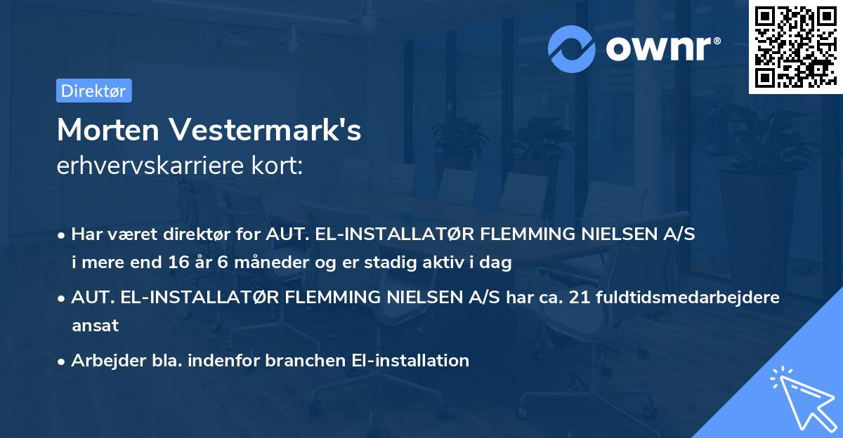 Morten Vestermark's erhvervskarriere kort