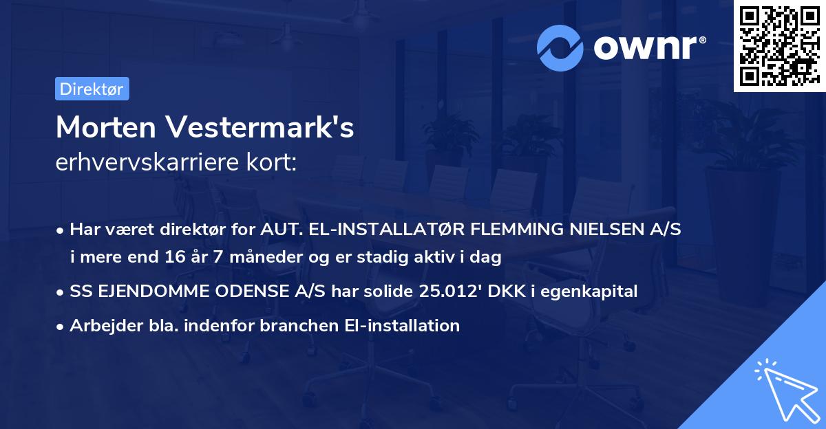 Morten Vestermark's erhvervskarriere kort