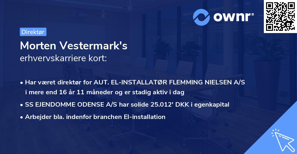 Morten Vestermark's erhvervskarriere kort