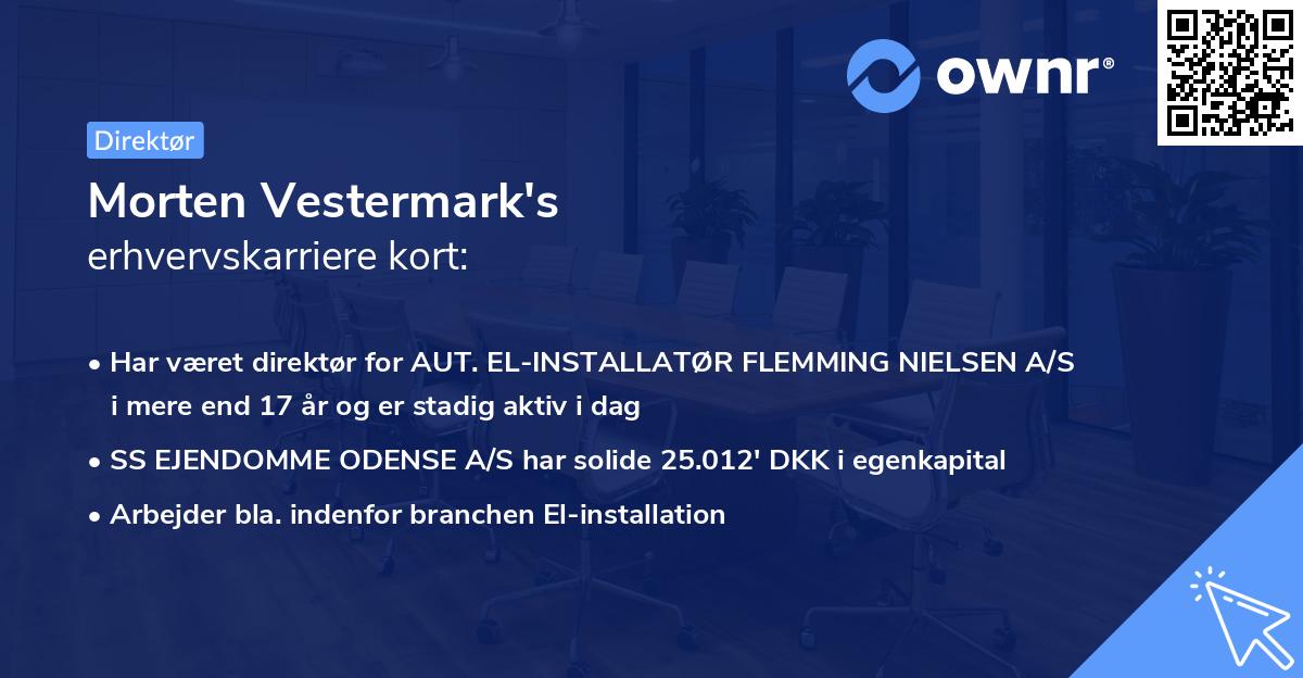 Morten Vestermark's erhvervskarriere kort