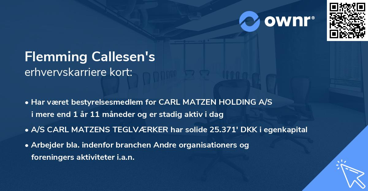 Flemming Callesen's erhvervskarriere kort