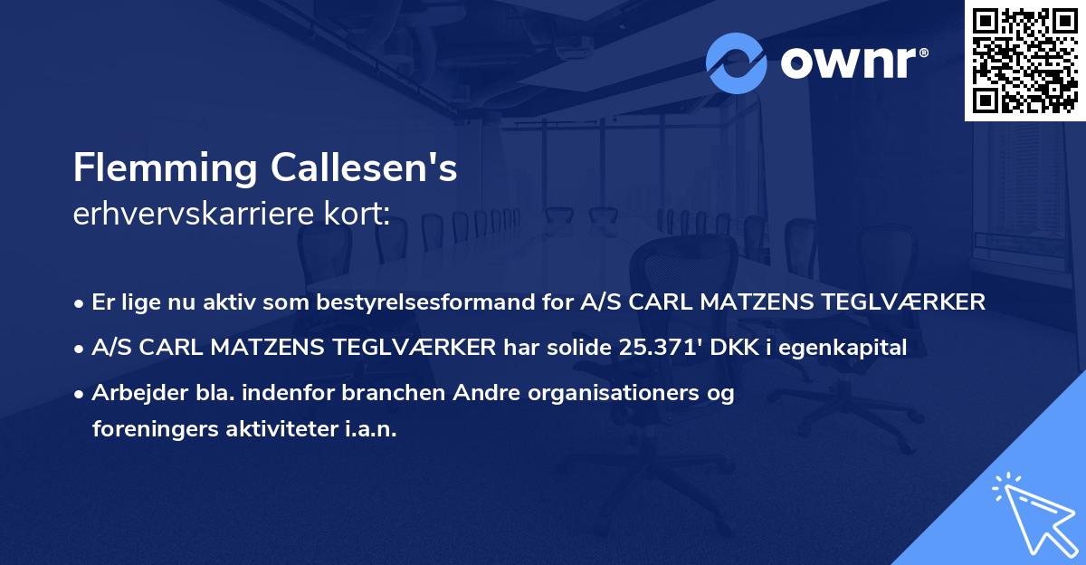 Flemming Callesen's erhvervskarriere kort