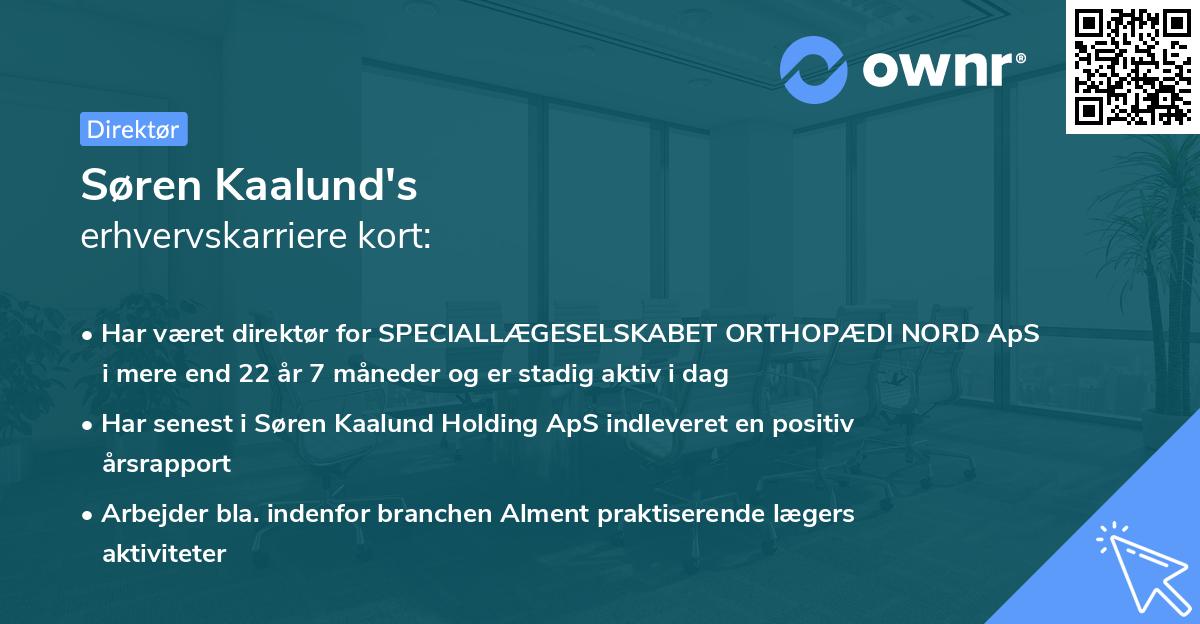 Søren Kaalund's erhvervskarriere kort